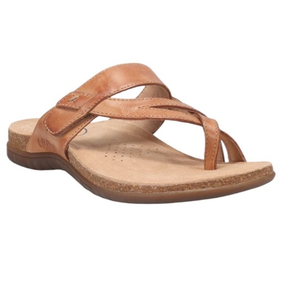 Taos Tan Leather Perfect Flip Flip Sandals - Picture 1 of 12